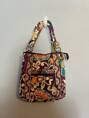 Vera Bradley Purple and Teal Quilted Shoulder Bag